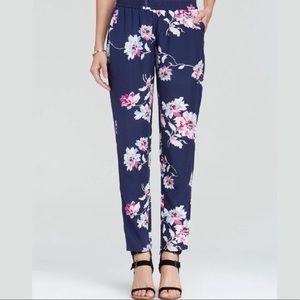 NWOT Joie Navy Floral Silk Joggers